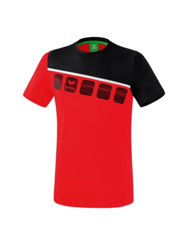 Erima 5-C T-shirt - rood/zwart/wit