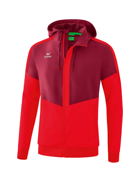 Erima - Squad Tracktop Jack Met Capuchon - Bordeaux/Rood