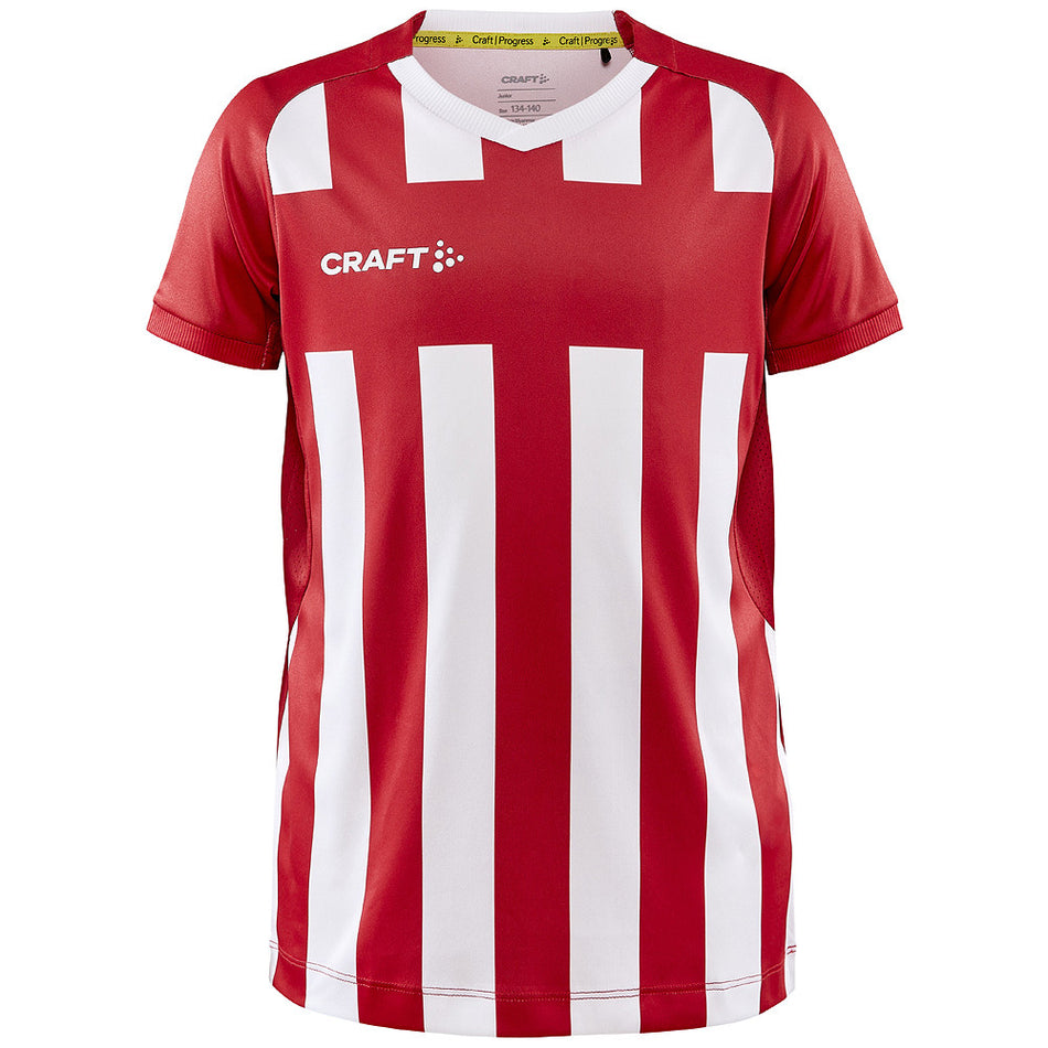 Craft - Progress 2.0 Stripe Jersey Jr - Bright Red/White