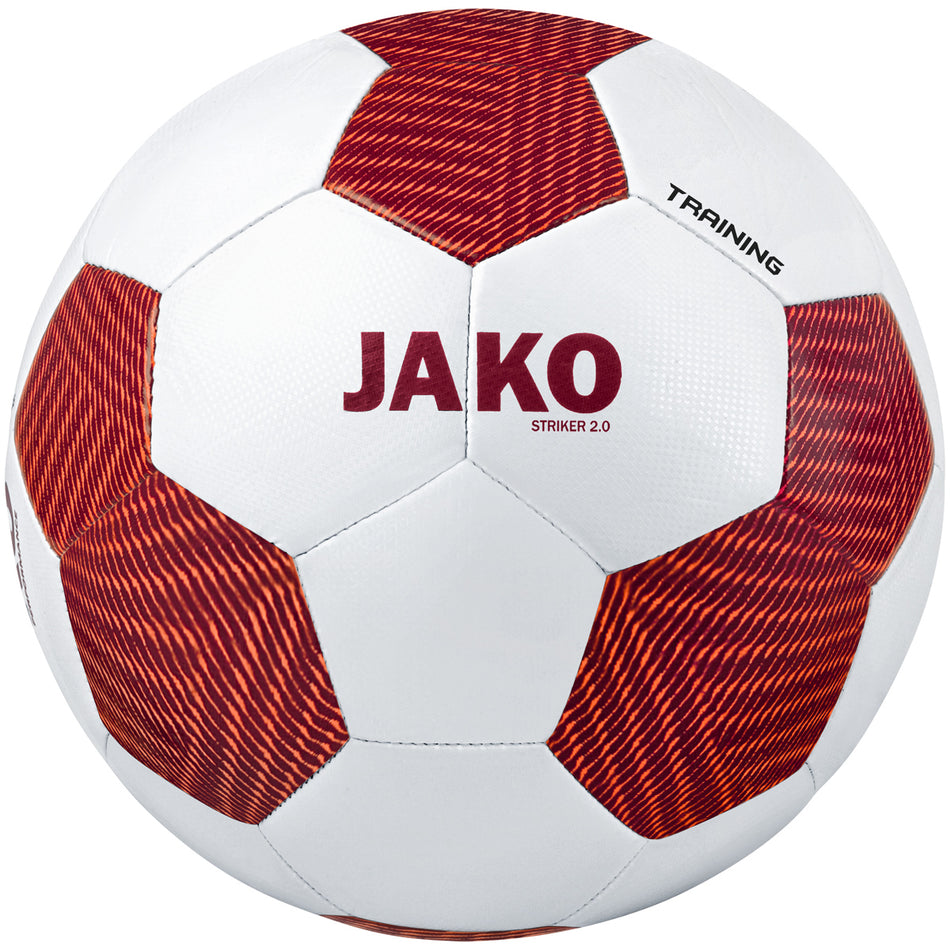 Jako - Trainingsbal Striker 2.0 - Wit/Wijnrood/Fluo Oranje