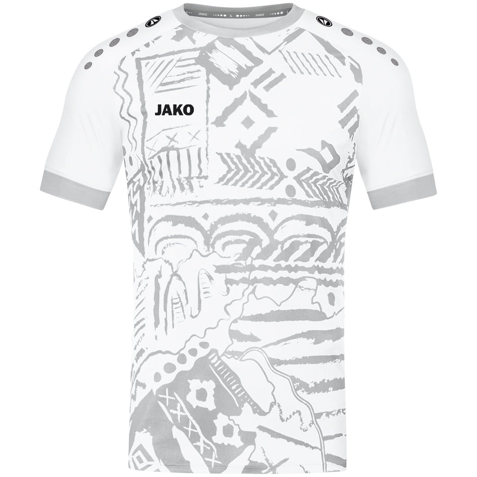 Jako - Shirt Tropicana Mc - Wit/Wit Gemeleerd