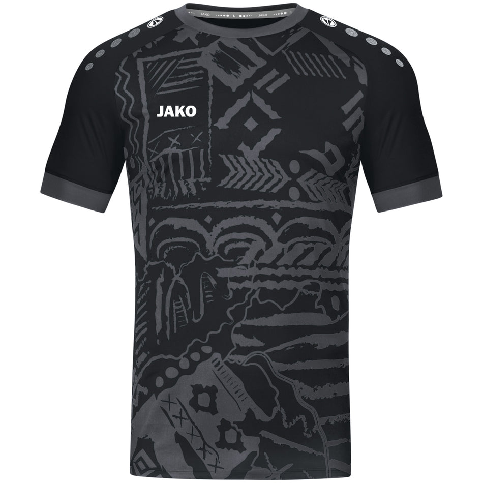 Jako - Shirt Tropicana Mc - Zwart/Antraciet