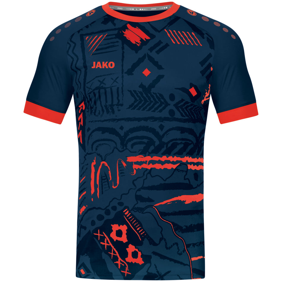 Jako - Shirt Tropicana Mc - Navy/Flame