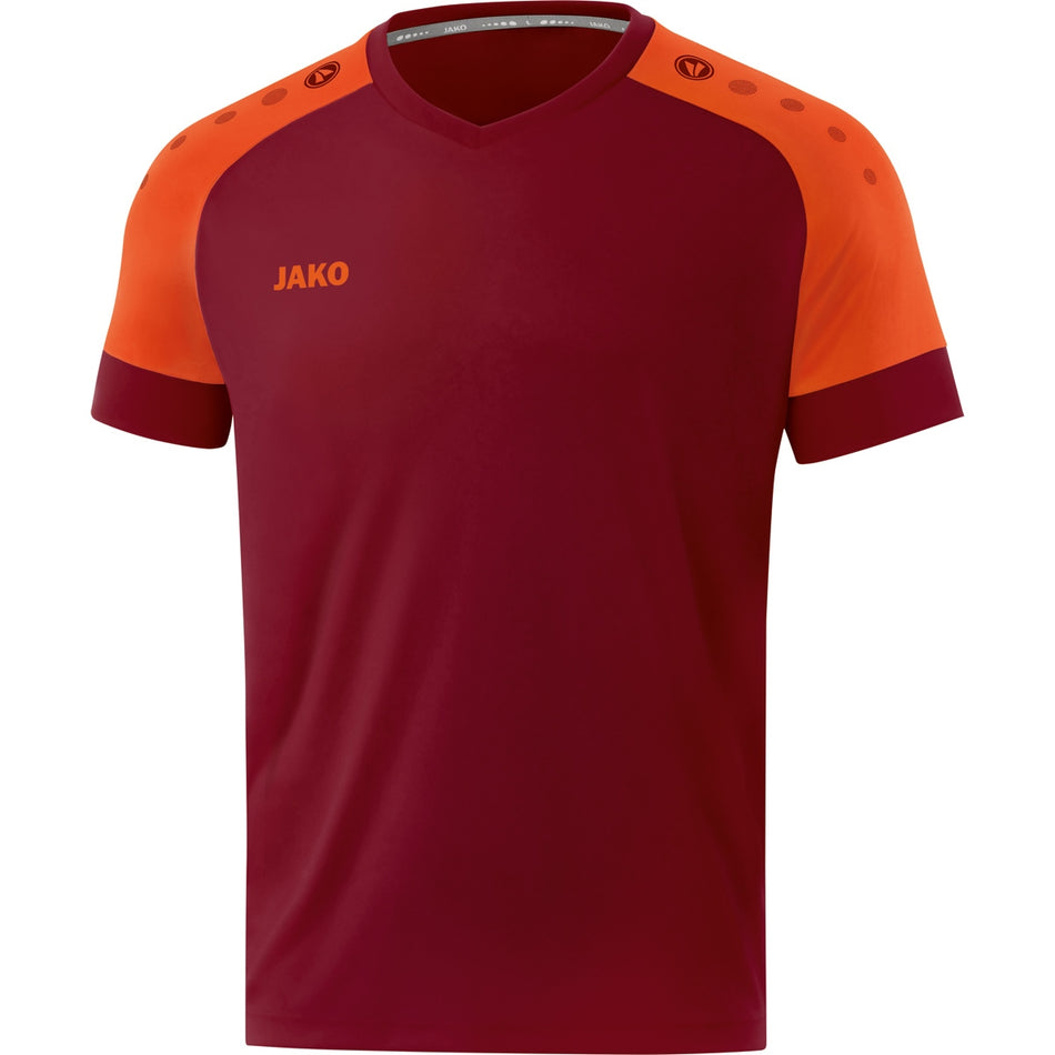 Jako - Shirt Champ 2.0 Km - Wijnrood/Fluo Oranje