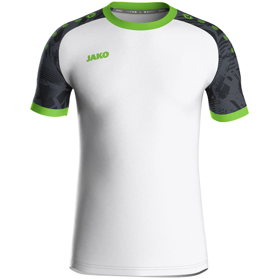 Jako - Shirt Iconic Km - Wit/Zwart/Fluogroen