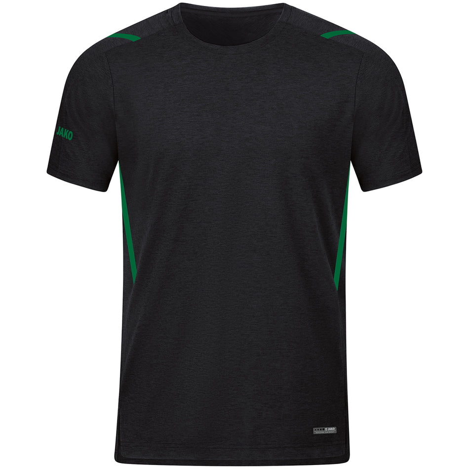 Jako - T-Shirt Challenge - Zwart Gemeleerd/Sportgroen