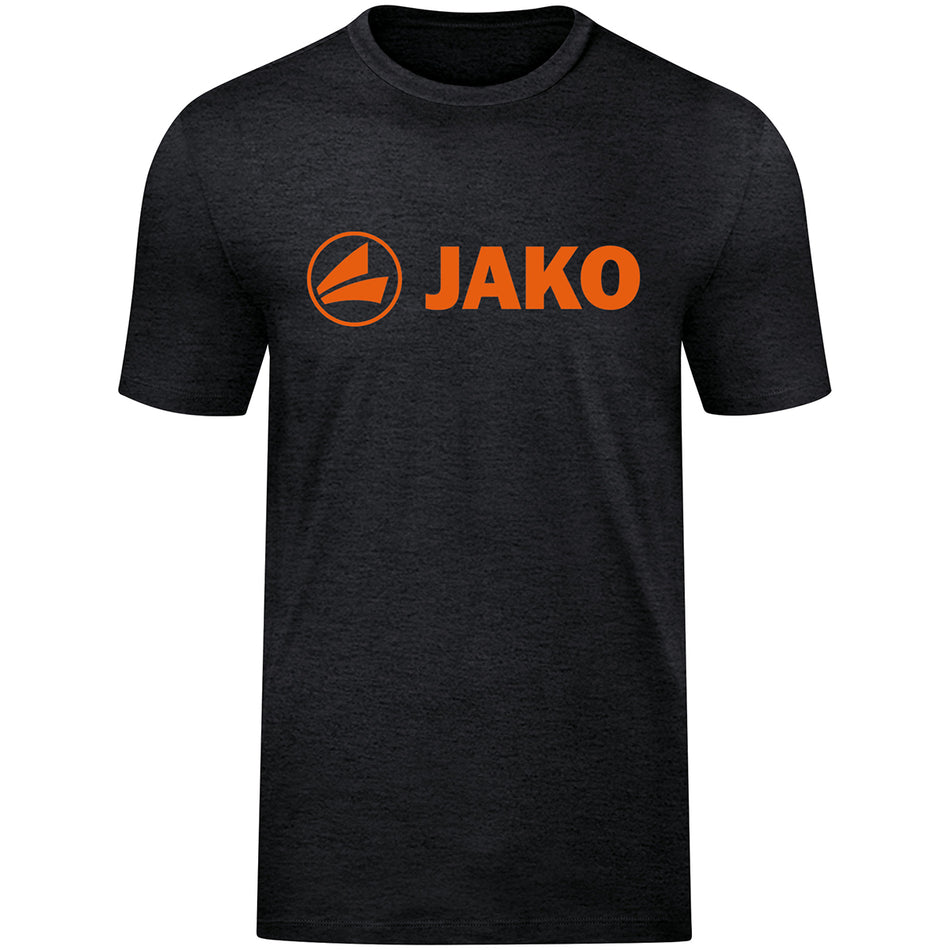 Jako - T-Shirt Promo - Zwart Gemeleerd/Fluo Oranje