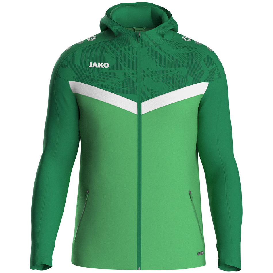 Jako - Jas Met Kap Iconic  - Zachtgroen/Sportgreen