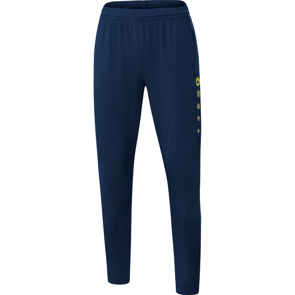 Jako - Trainingsbroek Premium Damesmaten - Marine/Fluogeel