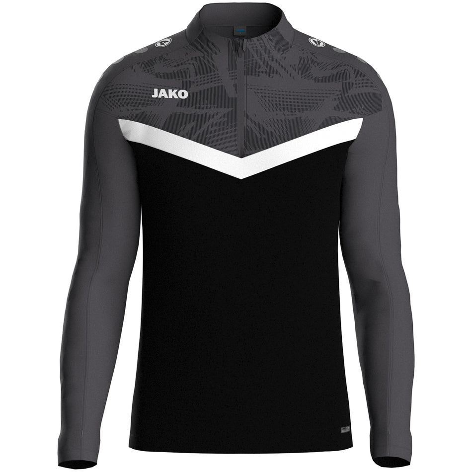 Jako - Ziptop Iconic - Zwart/Antraciet