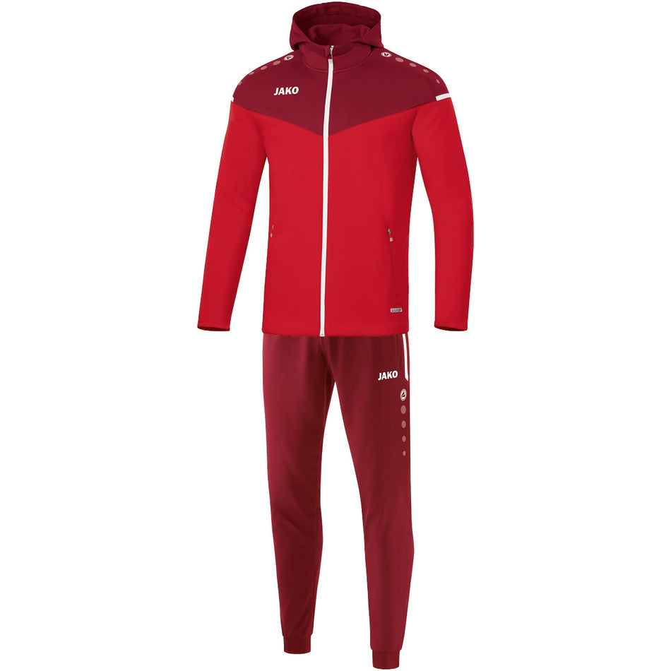 Jako - Trainingspak Polyester Met Kap Champ 2.0 - Rood/Wijnrood