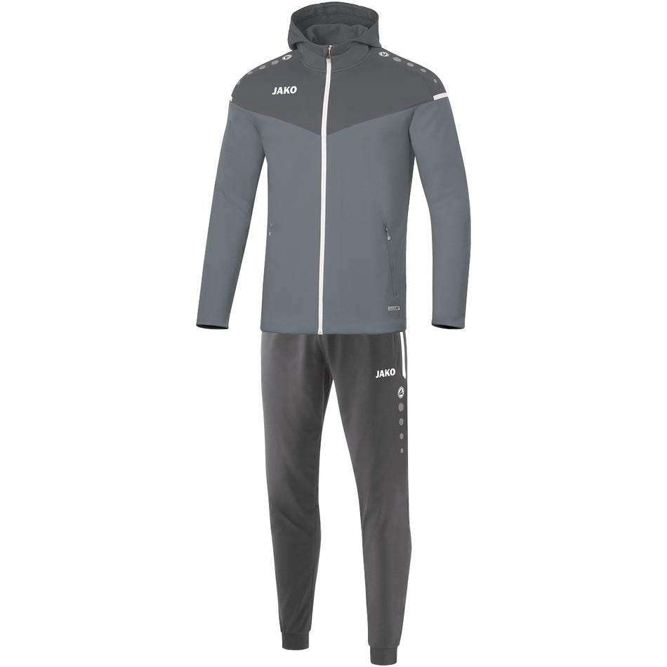 Jako - Trainingspak Polyester Met Kap Champ 2.0 - Steengrijs/Anthra Light