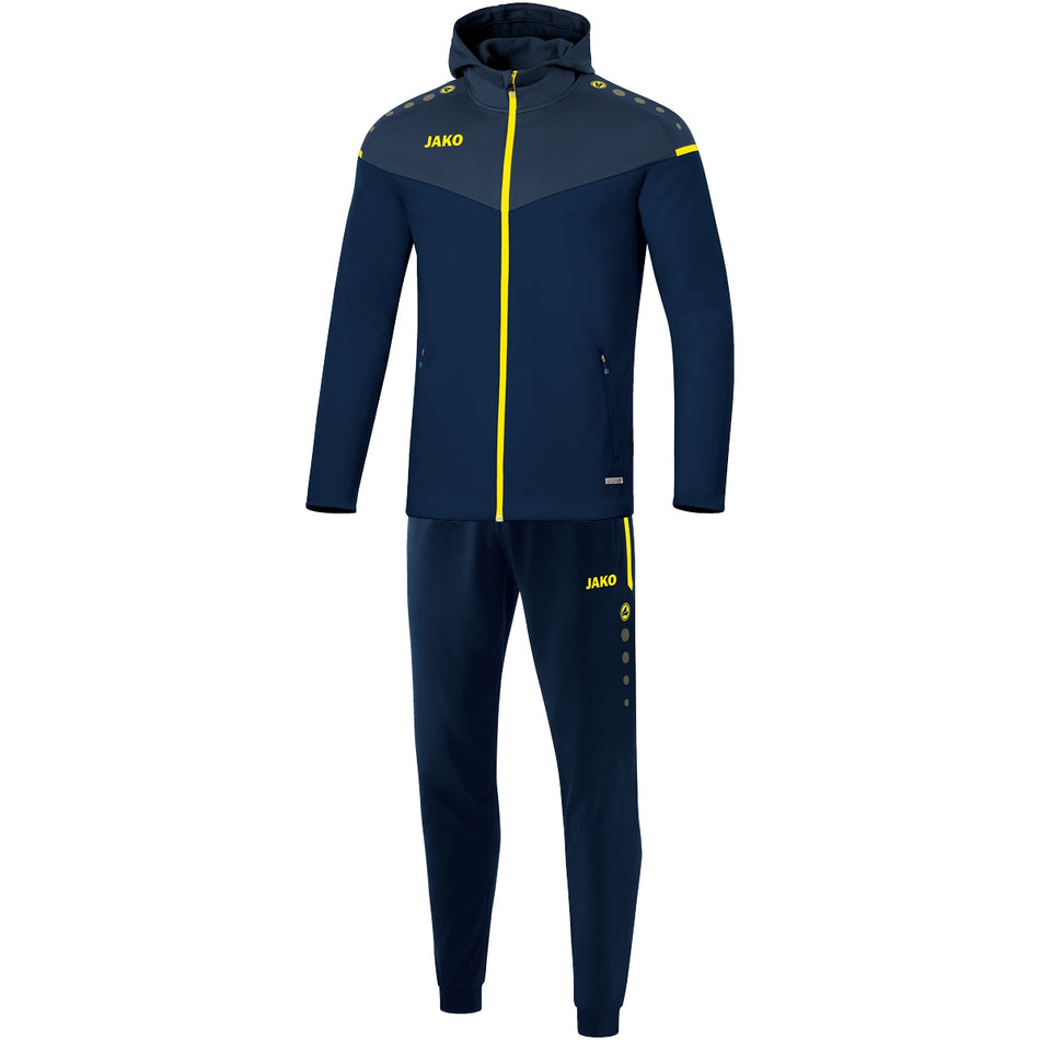 Jako - Trainingspak Polyester Met Kap Champ 2.0 - Marine/Donker Blauw/Neongeel