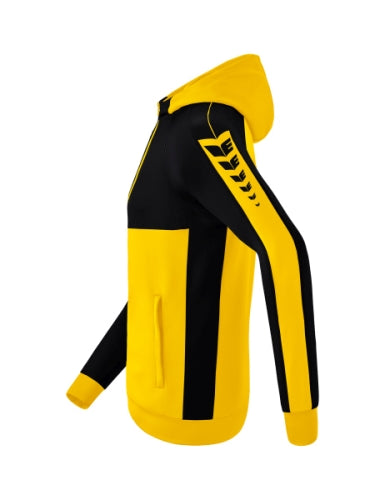 Erima Six Wings trainingsjack met capuchon - geel/zwart