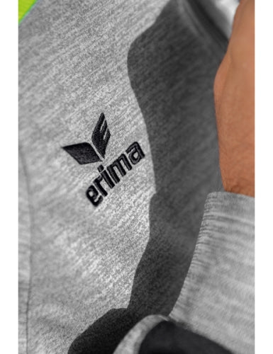 Erima Liga 2.0 trainingsjack met capuchon - grey melange/zwart/green gecko