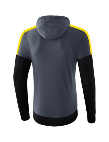 Erima Squad sweatshirt met capuchon - slate grey/zwart/geel
