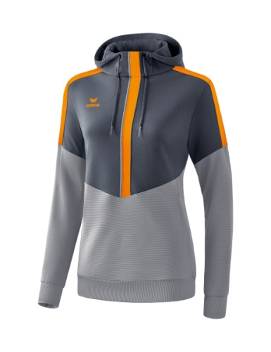 Erima Squad sweatshirt met capuchon Dames - slate grey/monument grey/ new orange