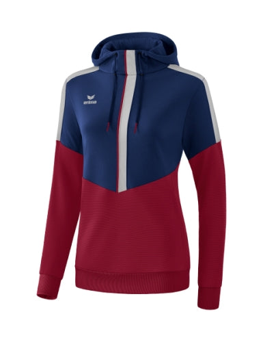 Erima Squad sweatshirt met capuchon Dames - new navy/bordeaux/silver grey