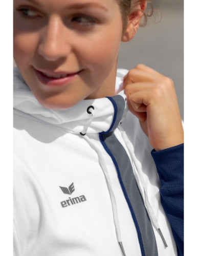 Erima Squad sweatshirt met capuchon Dames - wit/new navy/slate grey