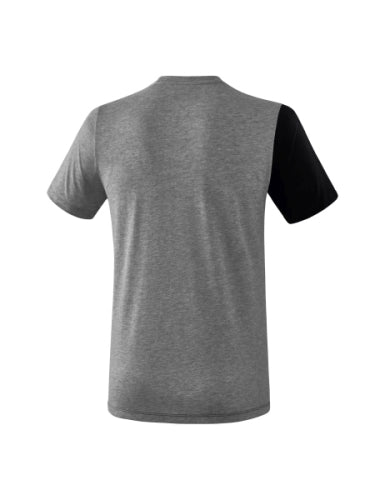 Erima 5-C T-shirt - zwart/grey melange/wit