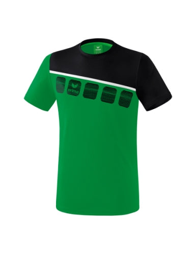 Erima 5-C T-shirt - smaragd/zwart/wit