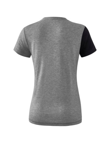 Erima 5-C T-shirt Dames - zwart/grey melange/wit