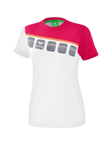 Erima 5-C T-shirt - wit/love rose/peach