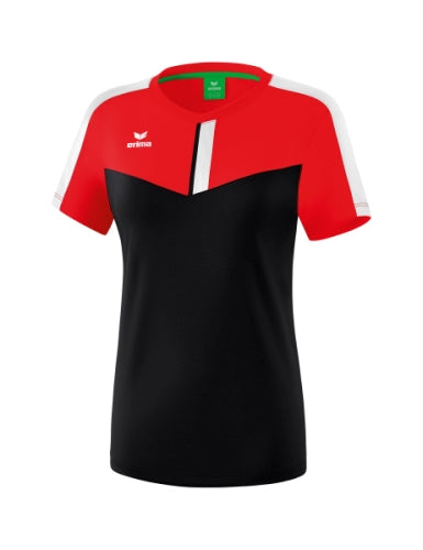 Erima Squad T-shirt Dames - rood/zwart/wit