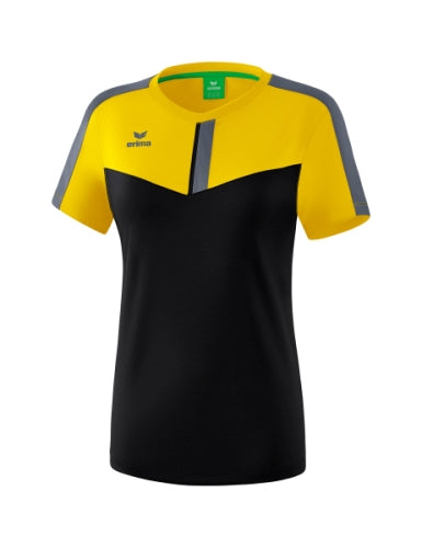 Erima Squad T-shirt Dames - geel/zwart/slate grey