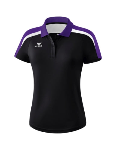 Erima Liga 2.0 polo Dames - zwart/donker violet/wit