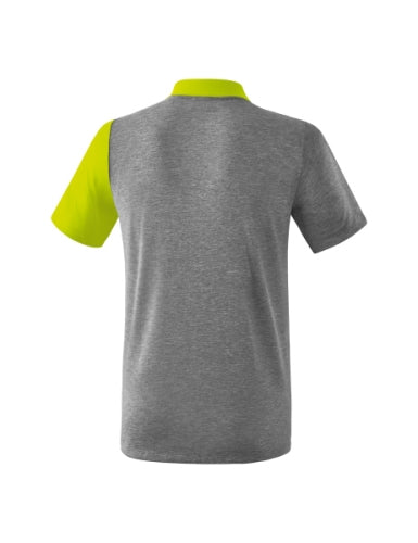 Erima 5-C polo - grey melange/lime pop/zwart