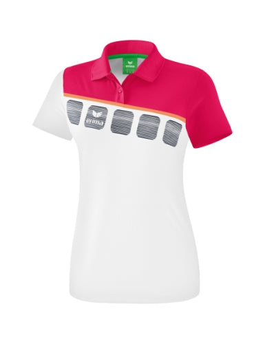 Erima 5-C polo - wit/love rose/peach