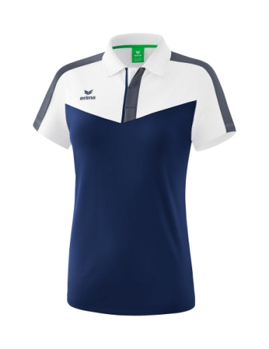 Erima Squad polo Dames - wit/new navy/slate grey