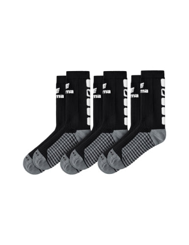 Erima 3 paar CLASSIC 5-C sokken - zwart/wit