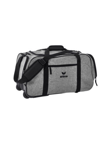 Erima Travel line sporttas met wieltjes - grey melange/zwart