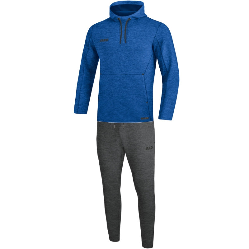 Joggingpak met sweaterkap Premium Basics - Royal gemeleerd