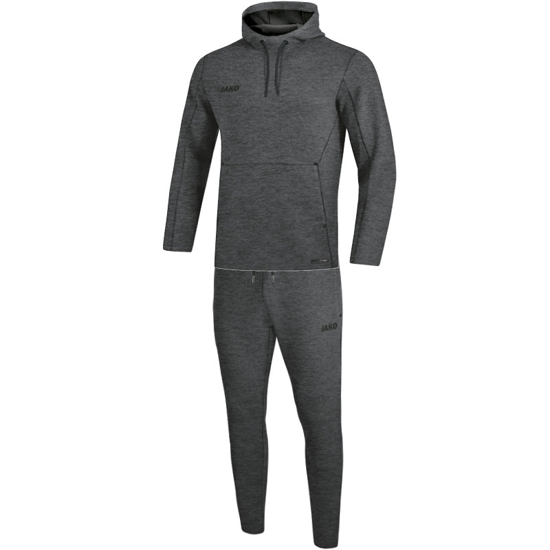 Joggingpak met sweaterkap Premium Basics - Antraciet gemeleerd