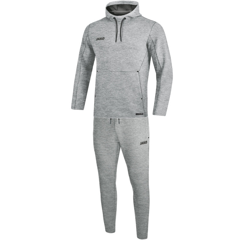 Joggingpak met sweaterkap Premium Basics - Grijs gemeleerd